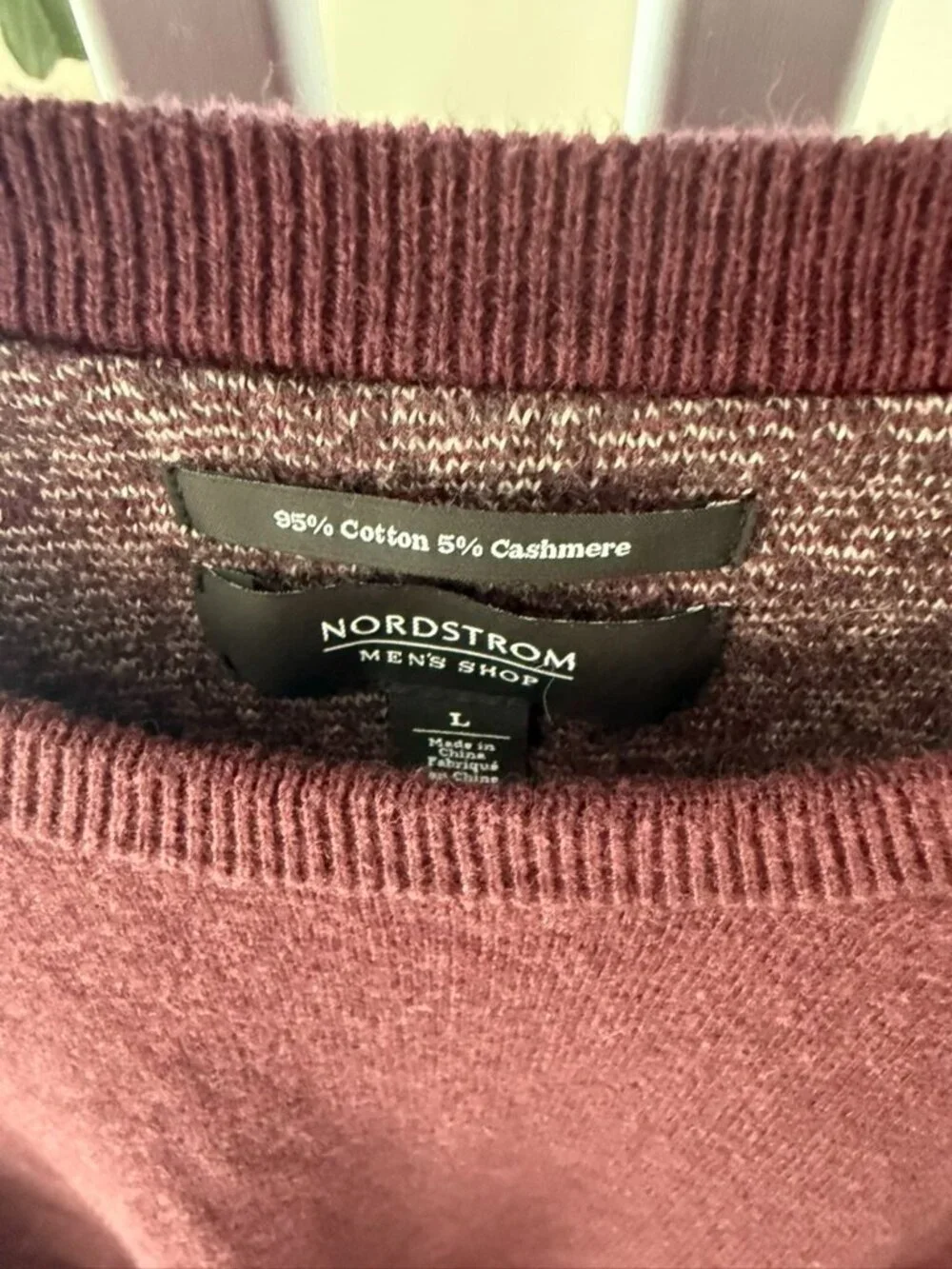 Nordstrom Men’s Shop Maroon Cotton Sweater Large